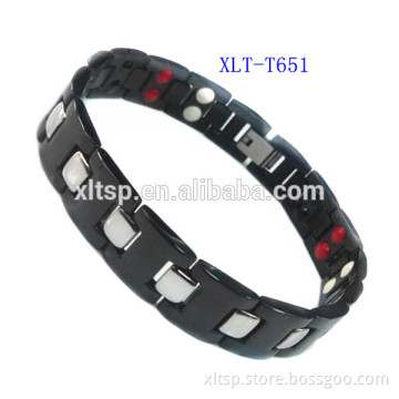 Stainless steel bio magnetic anion FIR germanium bracelet for men
